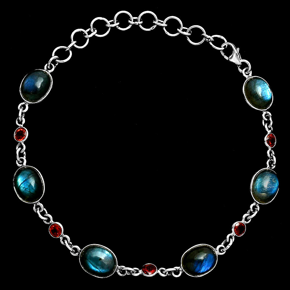 Premium Quality Blue Labradorite & Garnet Bracelet B-1006 24-EB10096