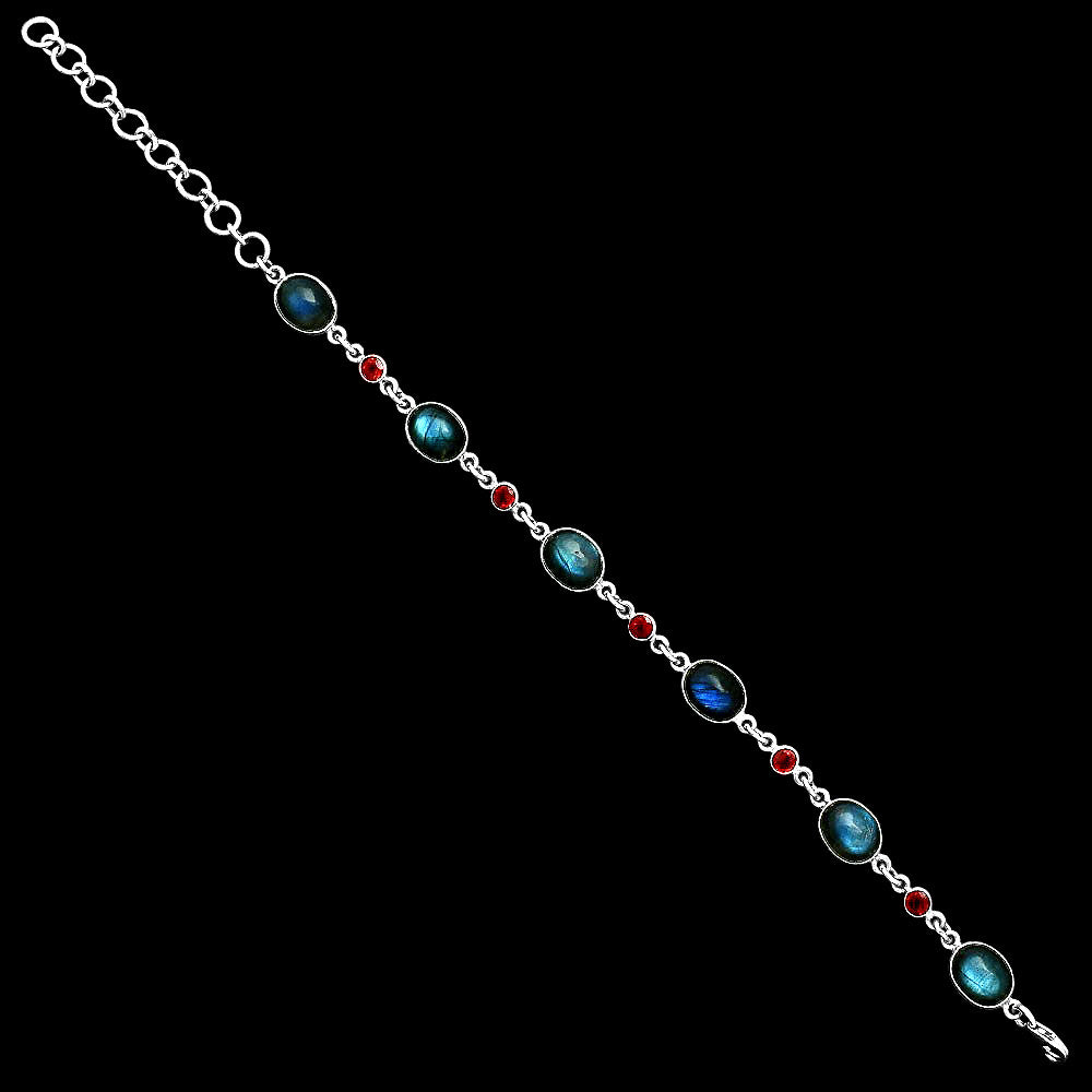 Premium Quality Blue Labradorite & Garnet Bracelet B-1006 24-EB10096