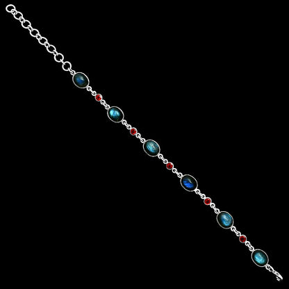 Premium Quality Blue Labradorite & Garnet Bracelet B-1006 24-EB10096
