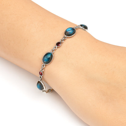 Premium Quality Blue Labradorite & Garnet Bracelet B-1006 24-EB10096