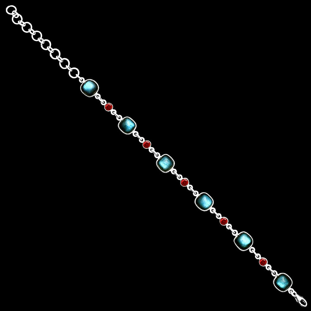 Premium Quality Blue Labradorite & Garnet Bracelet B-1006 24-EB10098
