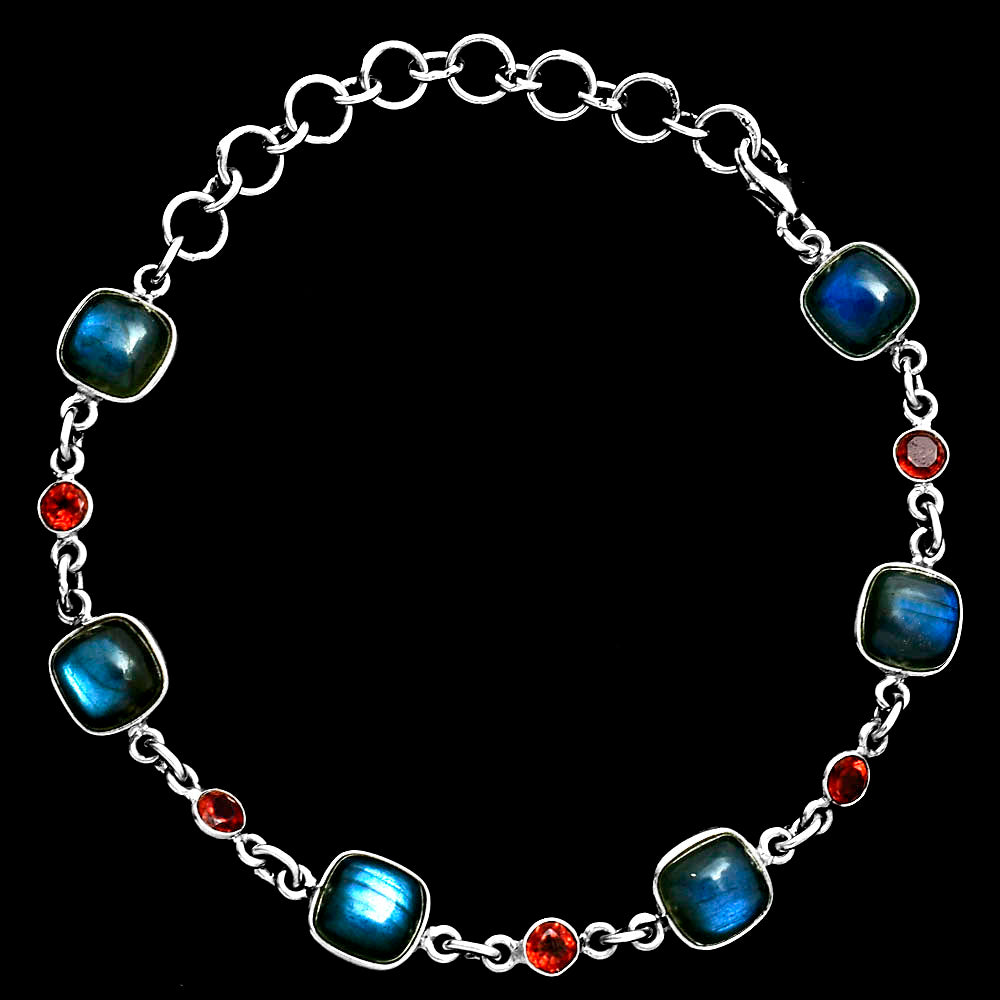 Premium Quality Blue Labradorite & Garnet Bracelet B-1006 24-EB10100