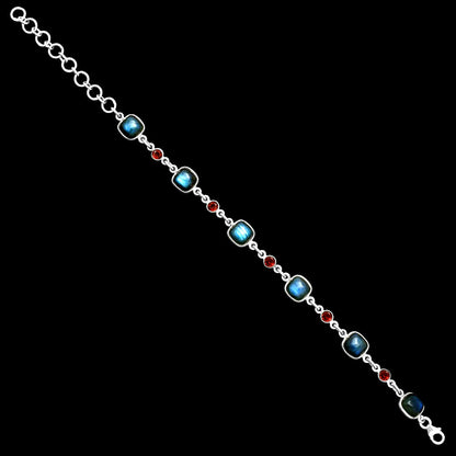 Premium Quality Blue Labradorite & Garnet Bracelet B-1006 24-EB10100