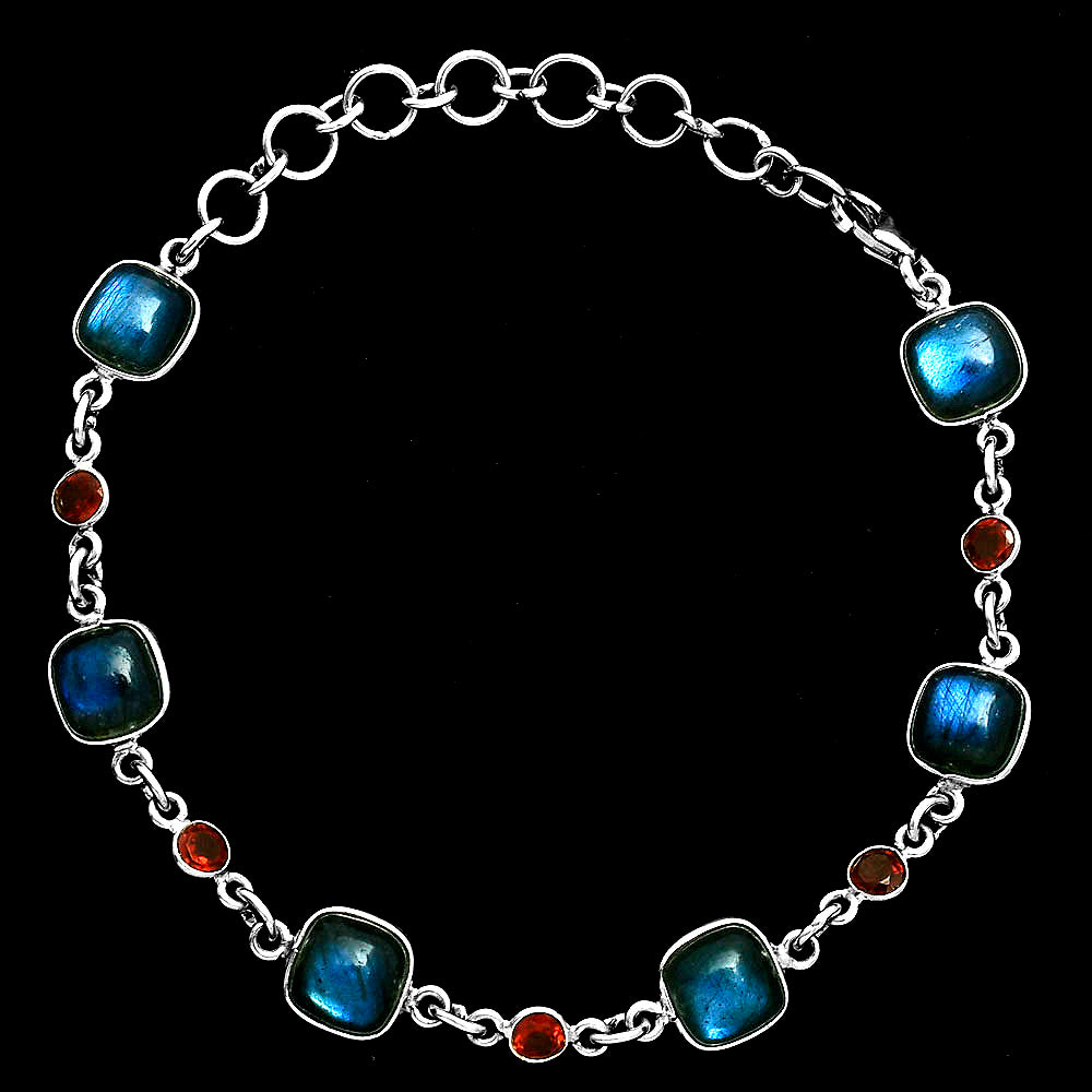 Premium Quality Blue Labradorite & Garnet Bracelet B-1006 24-EB10101