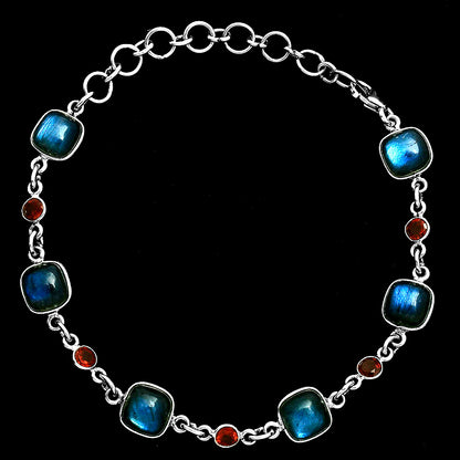 Premium Quality Blue Labradorite & Garnet Bracelet B-1006 24-EB10101