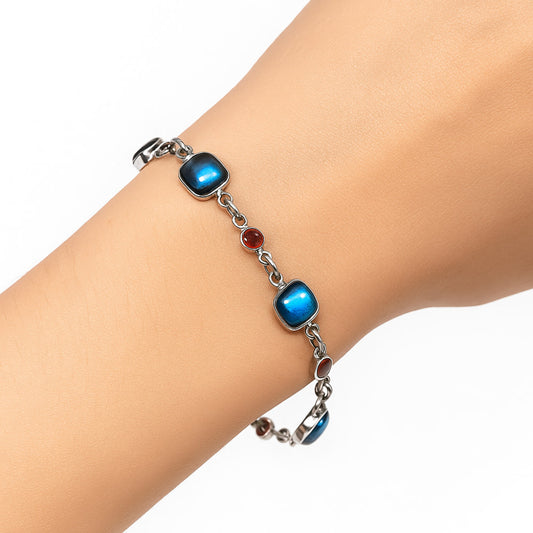 Premium Quality Blue Labradorite & Garnet Bracelet B-1006 24-EB10101