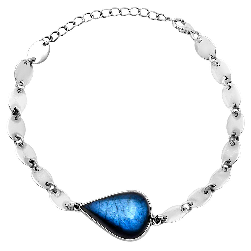 Premium Blue Fire Labradorite - Madagascar Bracelet B-1044 24-EB10104