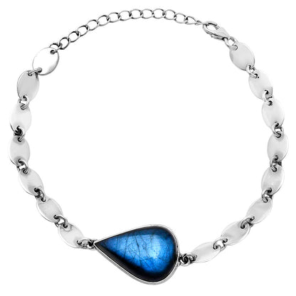Premium Blue Fire Labradorite - Madagascar Bracelet B-1044 24-EB10104