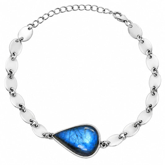 Premium Blue Fire Labradorite - Madagascar Bracelet B-1044 24-EB10104