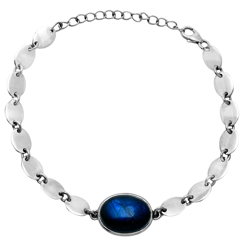 Premium Blue Fire Labradorite - Madagascar Bracelet B-1044 24-EB10105