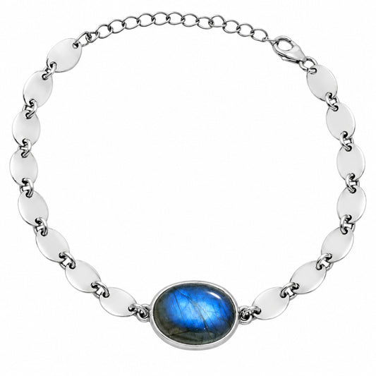 Premium Blue Fire Labradorite - Madagascar Bracelet B-1044 24-EB10105