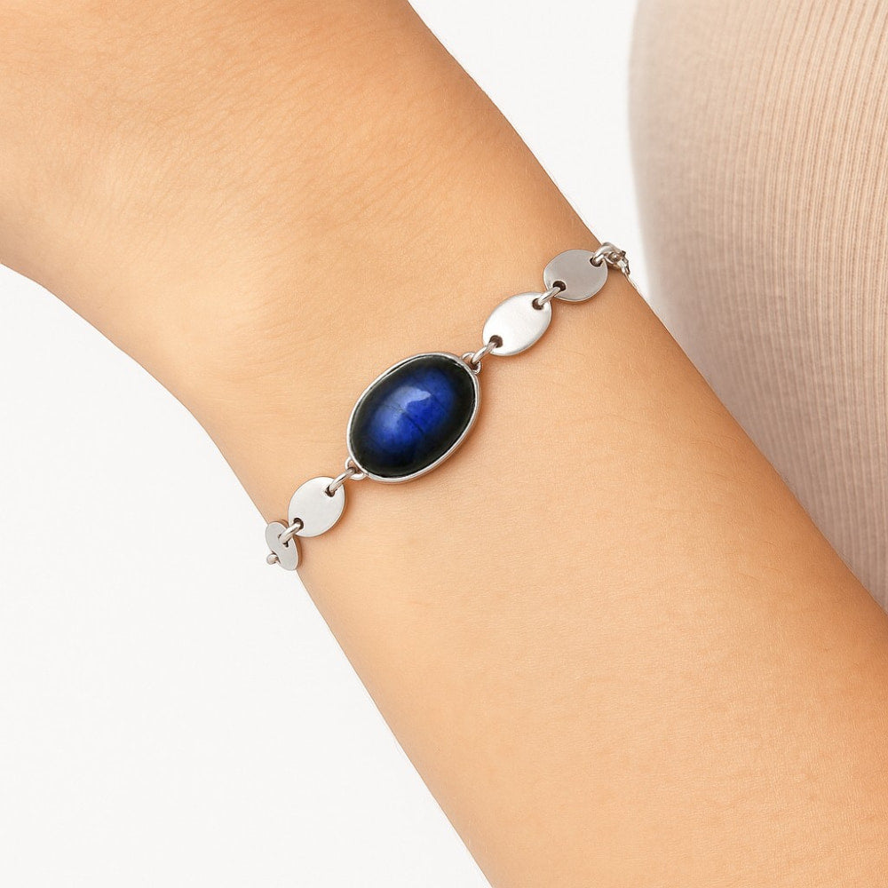 Premium Blue Fire Labradorite - Madagascar Bracelet B-1044 24-EB10109