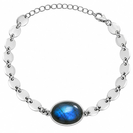 Premium Blue Fire Labradorite - Madagascar Bracelet B-1044 24-EB10110