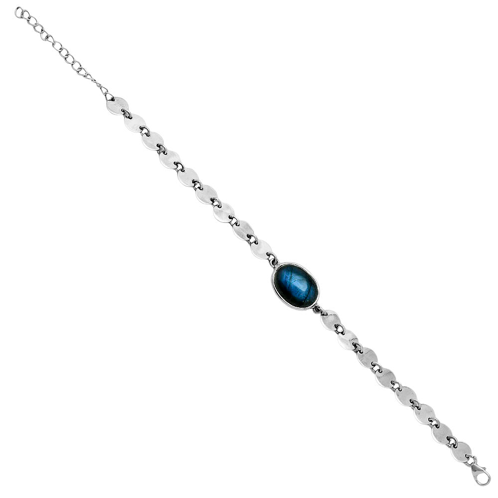 Premium Blue Fire Labradorite - Madagascar Bracelet B-1044 24-EB10110