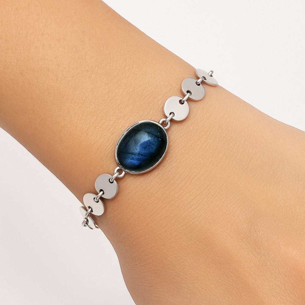 Premium Blue Fire Labradorite - Madagascar Bracelet B-1044 24-EB10110