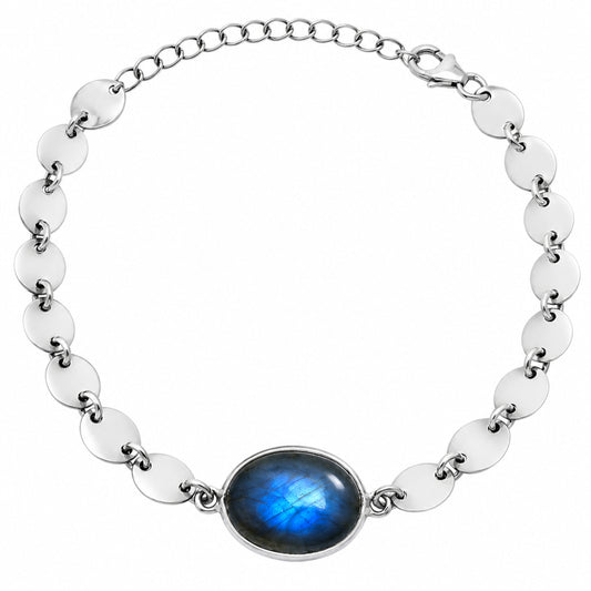 Premium Blue Fire Labradorite - Madagascar Bracelet B-1044 24-EB10111