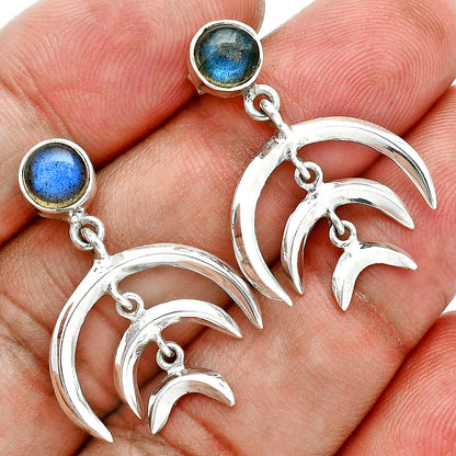 Premium Crescent Moon - Blue Labradorite Earrings E-1249 24-EE10243