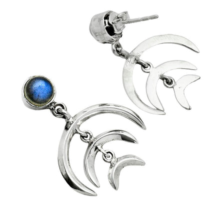 Premium Crescent Moon - Blue Labradorite Earrings E-1249 24-EE10243