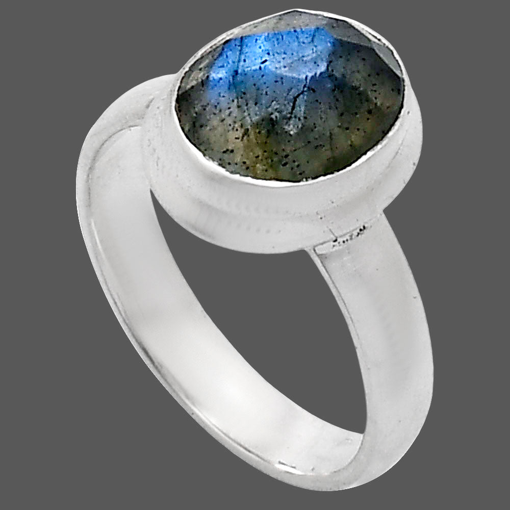 Premium Quality Blue Labradorite Checker Ring size-6 R-1007 24-ER10417