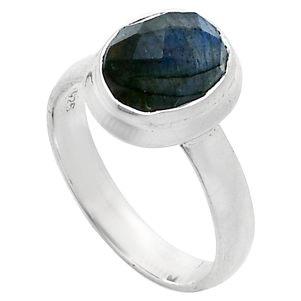 Premium Quality Blue Labradorite Checker Ring size-6 R-1007 24-ER10418