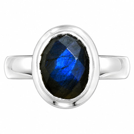 Premium Quality Blue Labradorite Checker Ring size-7 R-1007 24-ER10420