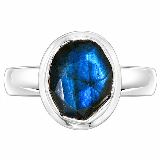 Premium Quality Faceted Blue Labradorite Ring size-7 R-1007 24-ER10429