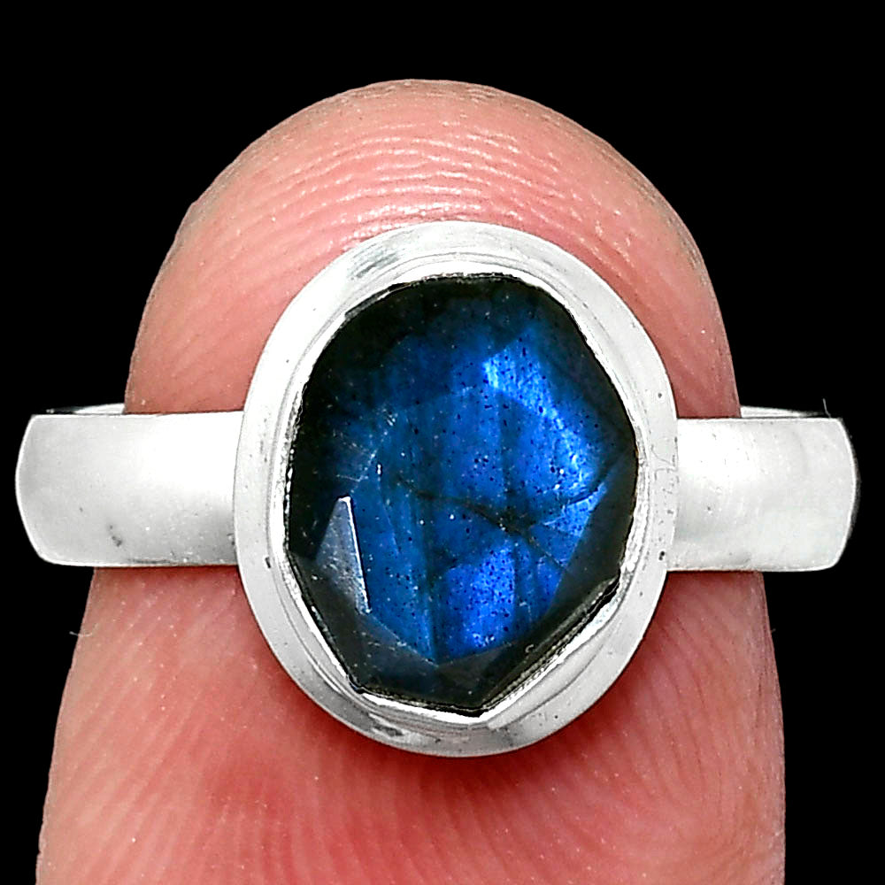 Premium Quality Faceted Blue Labradorite Ring size-7 R-1007 24-ER10429