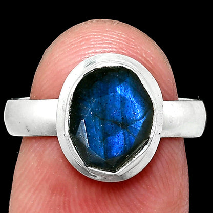 Premium Quality Faceted Blue Labradorite Ring size-7 R-1007 24-ER10429