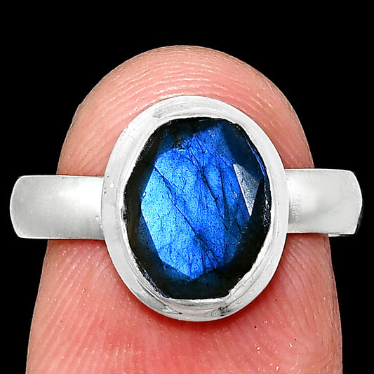 Premium Quality Faceted Blue Labradorite Ring size-7 R-1007 24-ER10432