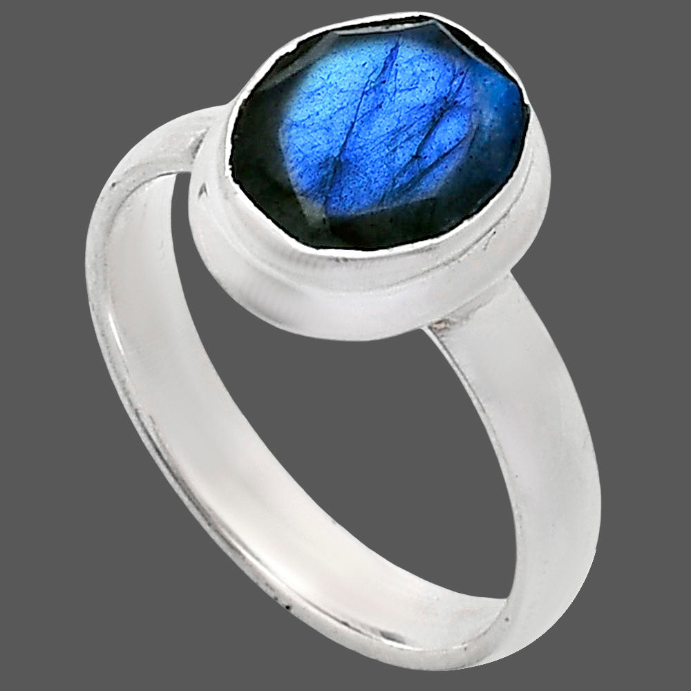 Premium Quality Faceted Blue Labradorite Ring size-7 R-1007 24-ER10432