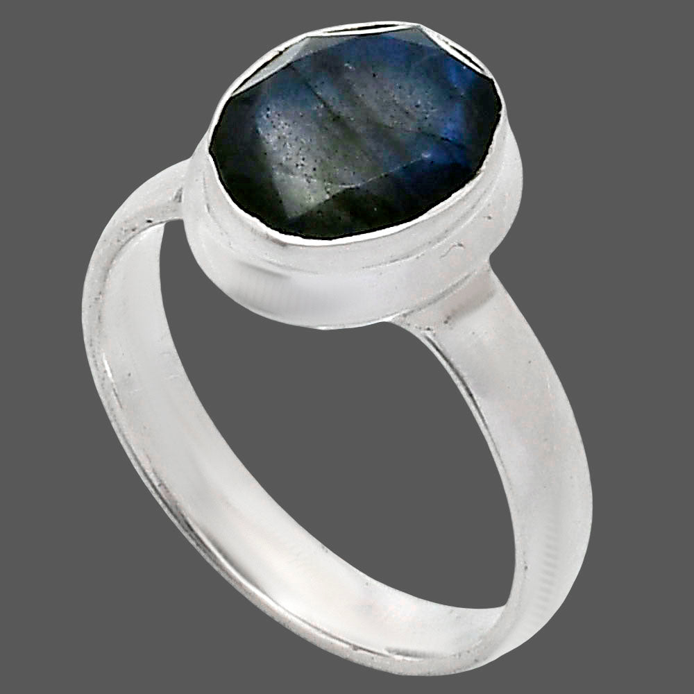 Premium Quality Faceted Blue Labradorite Ring size-7 R-1007 24-ER10436