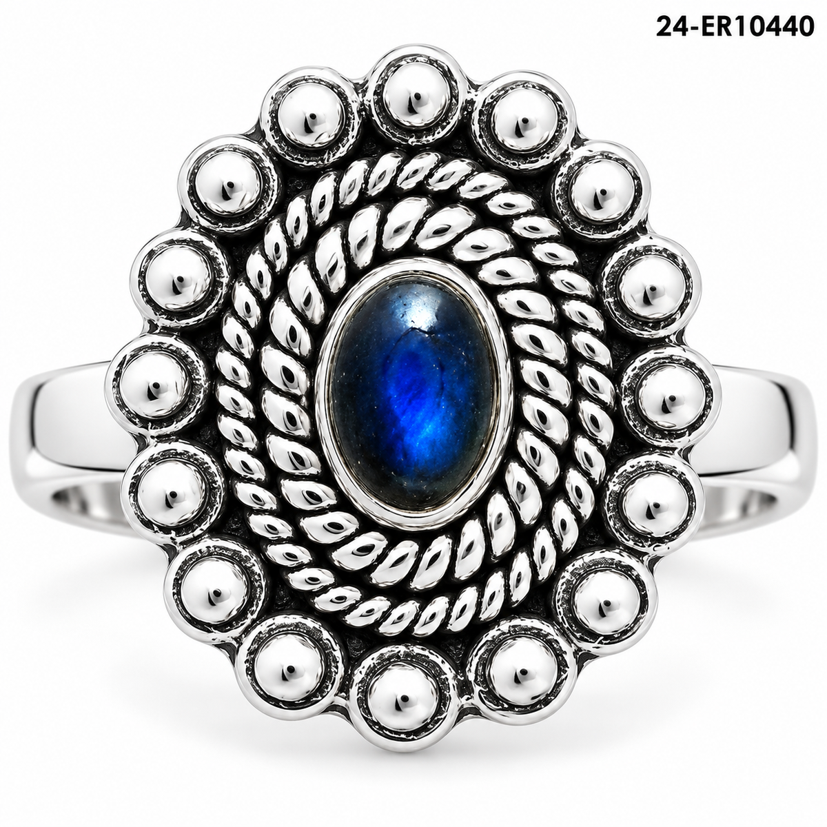 Premium Quality Blue Labradorite - Madagascar Ring size-8 R-1124 24-ER10440