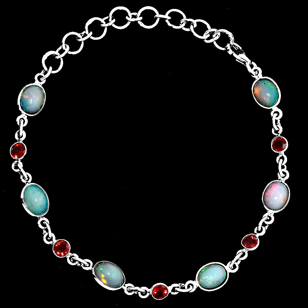 Premium Quality Ethiopian Opal & Garnet Bracelet B-1006 25-EB10116