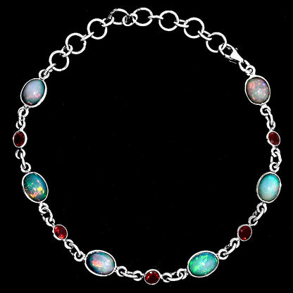 Premium Quality Ethiopian Opal & Garnet Bracelet B-1006 25-EB10119