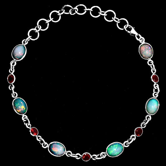 Premium Quality Ethiopian Opal & Garnet Bracelet B-1006 25-EB10119