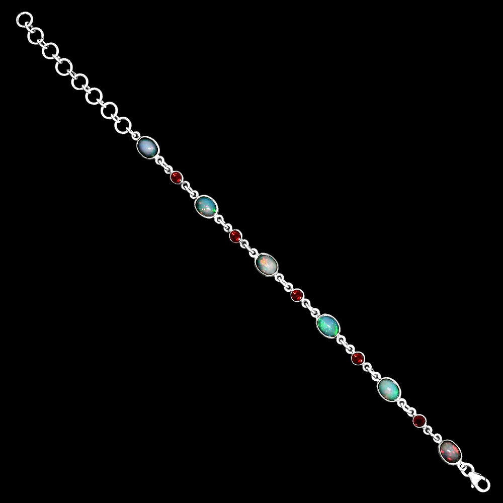 Premium Quality Ethiopian Opal & Garnet Bracelet B-1006 25-EB10119