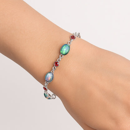 Premium Quality Ethiopian Opal & Garnet Bracelet B-1006 25-EB10119