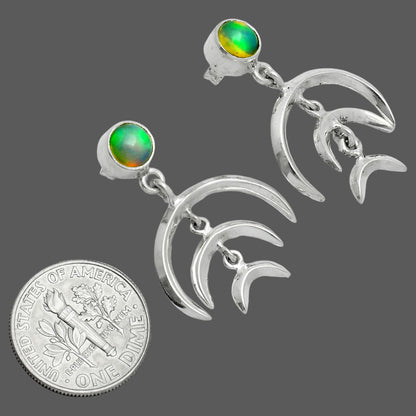 Premium Crescent Moon - Ethiopian Opal Earrings E-1249 25-EE10246