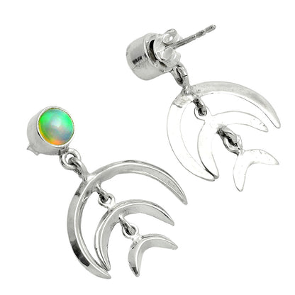 Premium Crescent Moon - Ethiopian Opal Earrings E-1249 25-EE10246