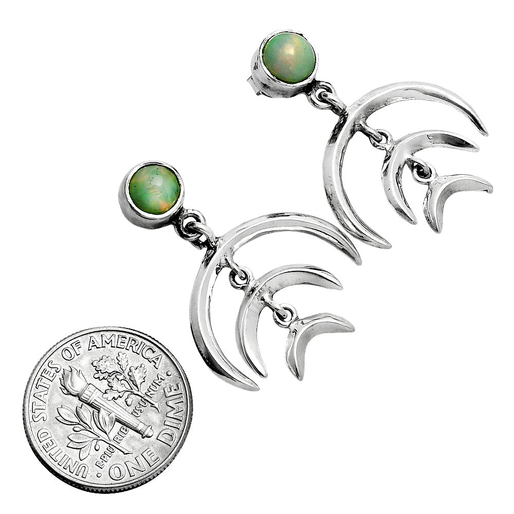 Premium Crescent Moon - Ethiopian Opal Earrings E-1249 25-EE10248