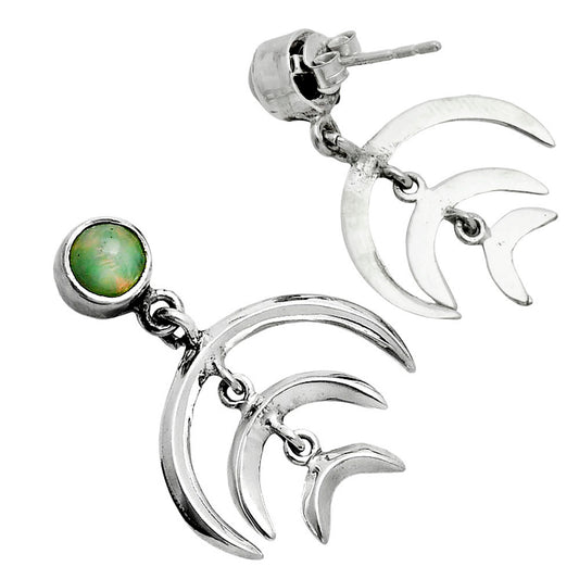 Premium Crescent Moon - Ethiopian Opal Earrings E-1249 25-EE10248