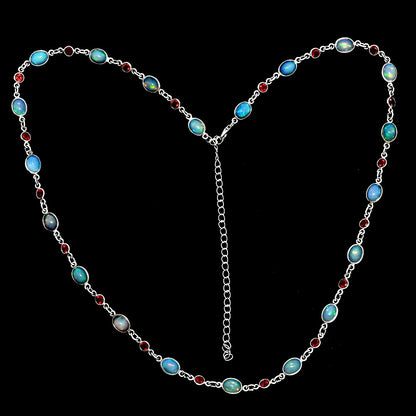 Premium Quality Ethiopian Opal & Garnet Necklace N-1024 25-EN10071