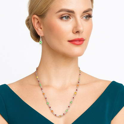 Premium Quality Ethiopian Opal & Garnet Necklace N-1024 25-EN10071
