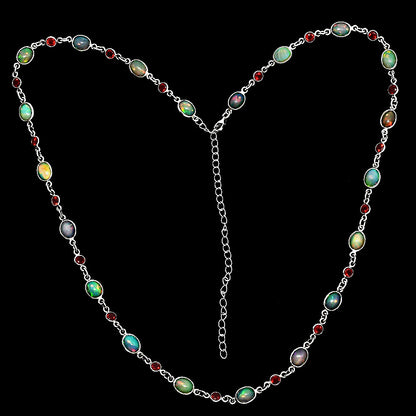 Premium Quality Ethiopian Opal & Garnet Necklace N-1024 25-EN10072