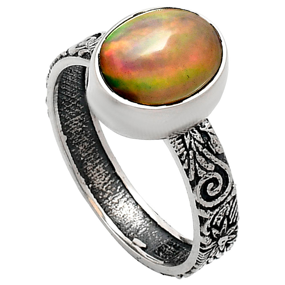Premium Quality Ethiopian Opal Ring size-8 R-1055 25-ER10446