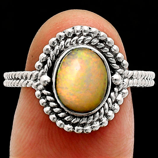 Premium Quality Ethiopian Opal Ring size-8.5 R-1729 25-ER10459