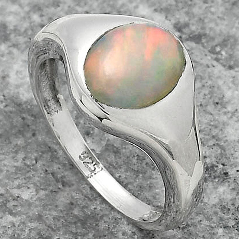 Natural Ethiopian Opal Ring size-8 R-1115 25-ER10764