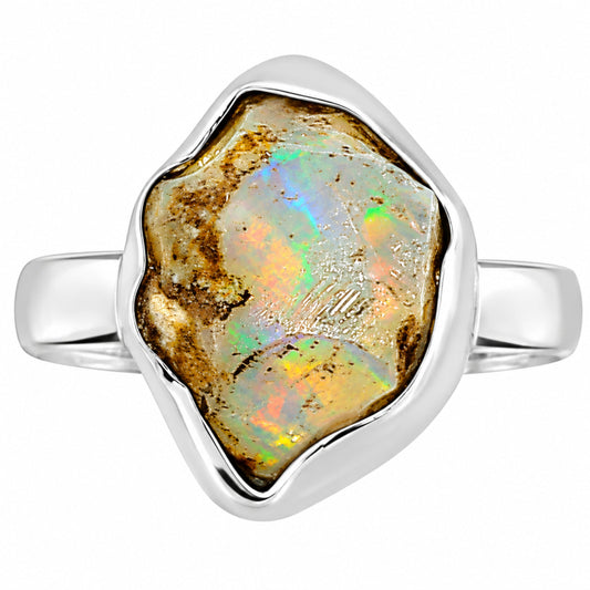 Ethiopian Opal Rough Ring size-5 R-1001 25-ER15968