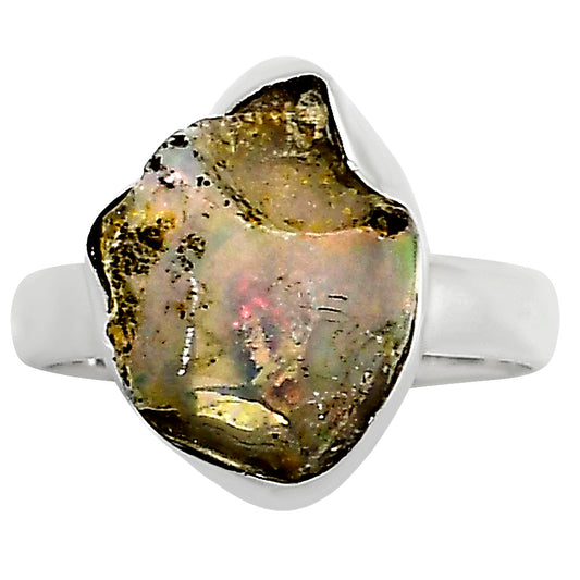 Ethiopian Opal Rough Ring size-5 R-1001 25-ER15973
