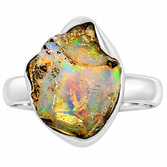 Ethiopian Opal Rough Ring size-5 R-1001 25-ER15973